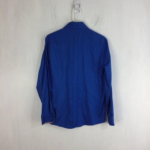 Report Collection Originals Cotton Island Wasked Blue Long Sleeve Shirt Sz Large - Picture 3 of 10